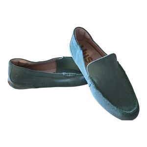 Womens Hush Puppies Sage Green Suede Loafers
